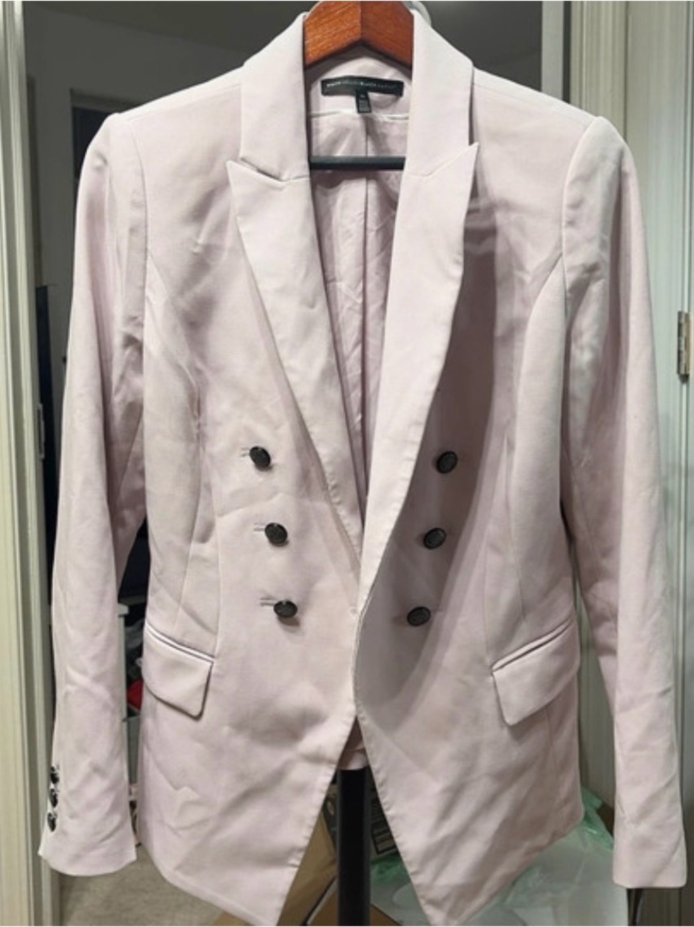 White House Black Market Light Pink Double-Breasted Blazer